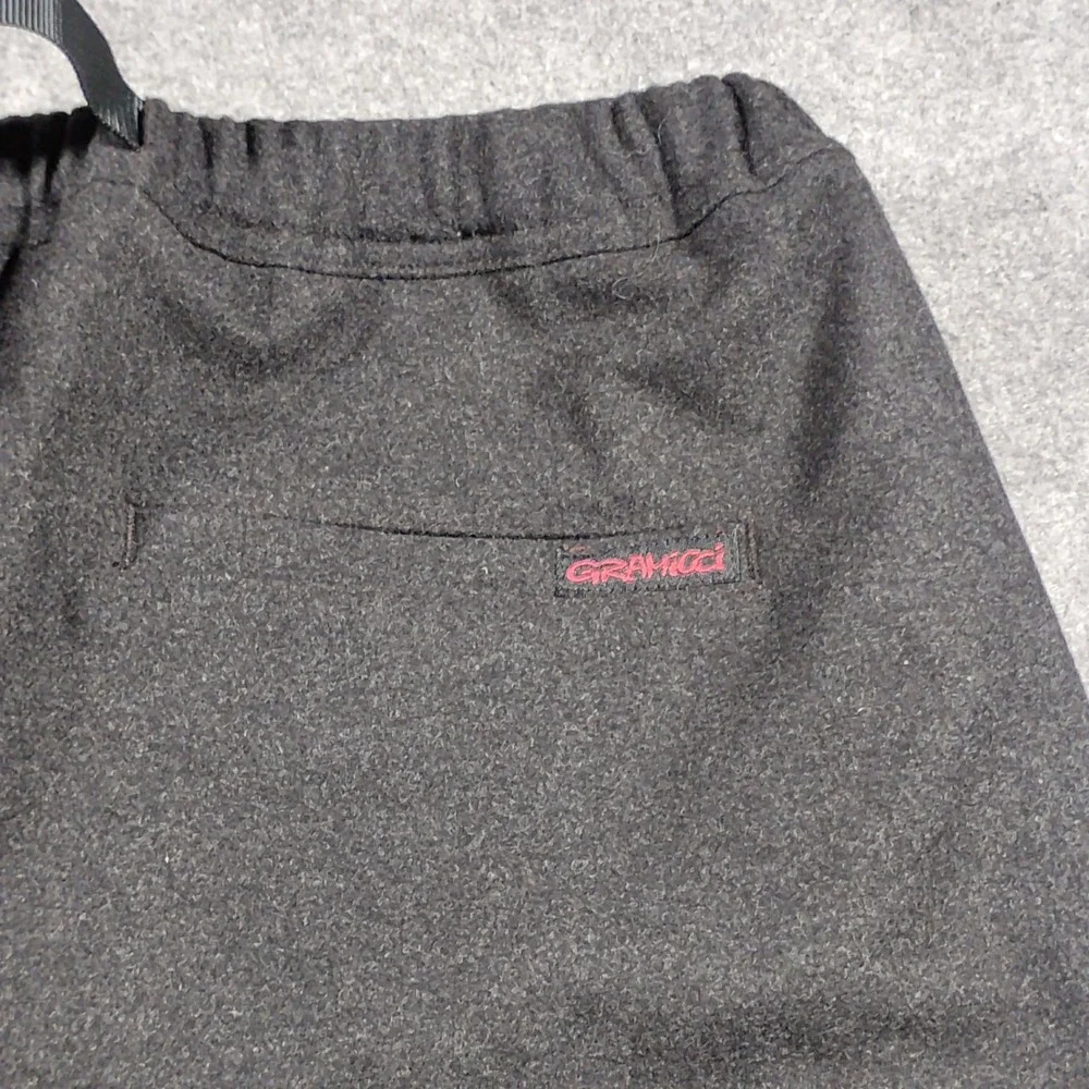 Gramicci Men's Charcoal Grey Wool Blend Adjustable Webbed Belted Pants Size M